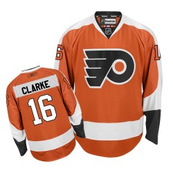 Reebok Philadelphia Flyers 16 Bobby Clarke Home Jersey - Orange Premier
